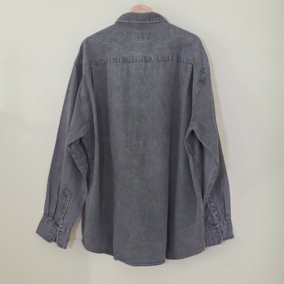 Cabela's Shirt Men XLT Military Green Denim LS Buttons Pockets Cotton Outdoors - Picture 16 of 16